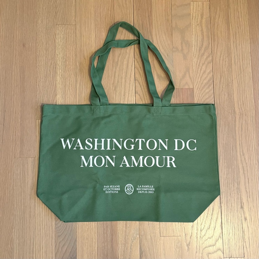 NWOT Sézane Washington DC Mon Amour Tote (Limited Edition - Green)